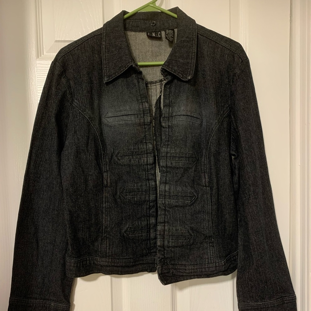 INC DENIM BLACK JACKET Size:L